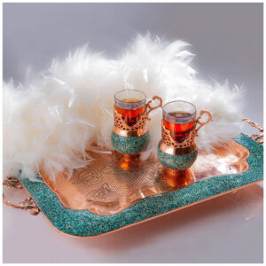 The turquoise inlaying(FiroozeKoobi) tea set